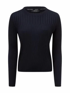 Marc Cain Sports Pullover & Strickjacken<Damen Strickpullover mit Cashmere-Anteil marine uni