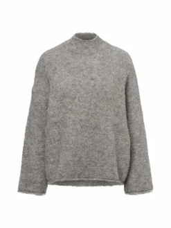 Msch Copenhagen Pullover & Strickjacken<Damen Strickpullover mit Alpaka-Anteil - Mschbathilda hellgrau uni