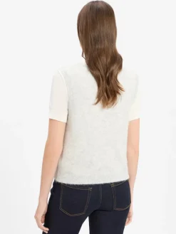 american vintage Pullover & Strickjacken<Damen Strickpullunder mit Alpaka-Anteil - Nenybay hellgrau meliert