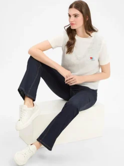 american vintage Pullover & Strickjacken<Damen Strickpullunder mit Alpaka-Anteil - Nenybay hellgrau meliert