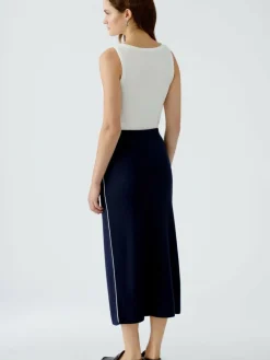Oui Röcke<Damen Strickrock blau uni