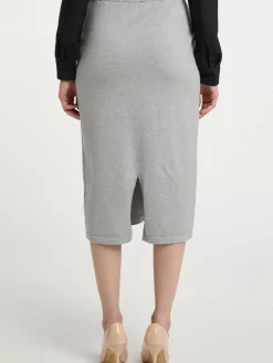 Dreimaster Röcke<Damen Strickrock grau uni