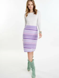 IZIA Röcke<Damen Strickrock flieder uni