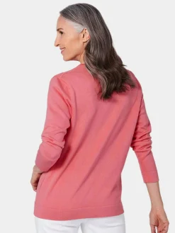 Damen Goldner Pullover & Strickjacken>Damen Strickset - Figurnahes Twin-Set aus Pima-Baumwolle