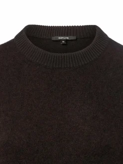 Opus Pullover & Strickjacken<Damen Strickshirt mit Mohair-Anteil - Pami schoko uni