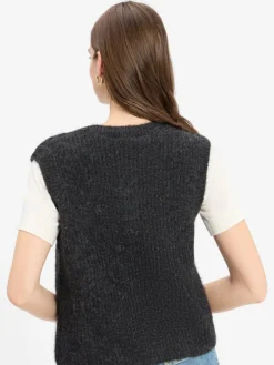 american vintage Jacken & Westen<Damen Strickweste mit Alpaka-Anteil - East anthrazit meliert