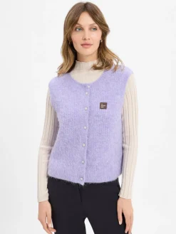 american vintage Jacken & Westen<Damen Strickweste mit Alpaka-Anteil - East flieder meliert