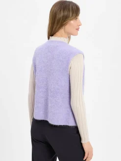 american vintage Jacken & Westen<Damen Strickweste mit Alpaka-Anteil - East flieder meliert