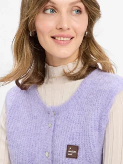 american vintage Jacken & Westen<Damen Strickweste mit Alpaka-Anteil - East flieder meliert