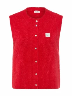 american vintage Jacken & Westen<Damen Strickweste mit Alpaka-Anteil - East rot uni