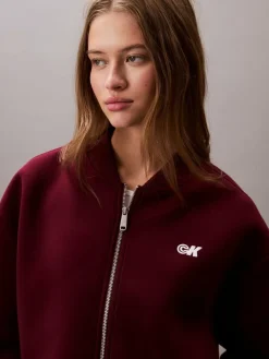Calvin Klein Jeans Sweatshirts & Sweatjacken<Damen Sweatjacke bordeaux uni