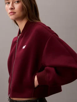 Calvin Klein Jeans Sweatshirts & Sweatjacken<Damen Sweatjacke bordeaux uni