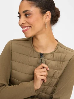 comma casual identity Sweatshirts & Sweatjacken<Damen Sweatjacke khaki uni