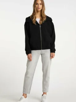 MyMo Sweatshirts & Sweatjacken<Damen Sweatjacke schwarz uni