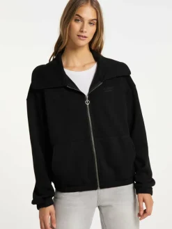 MyMo Sweatshirts & Sweatjacken<Damen Sweatjacke schwarz uni