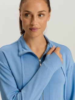 Hanro Sweatshirts & Sweatjacken<Damen Sweatjacke - Balance hellblau uni