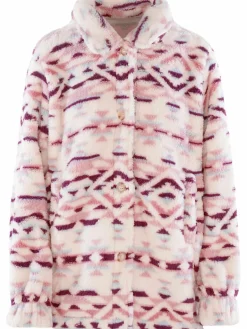 PJ Salvage Sweatshirts & Sweatjacken<Damen Sweatjacke - Cozy Shacket mehrfarbig gemustert