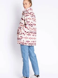 PJ Salvage Sweatshirts & Sweatjacken<Damen Sweatjacke - Cozy Shacket mehrfarbig gemustert