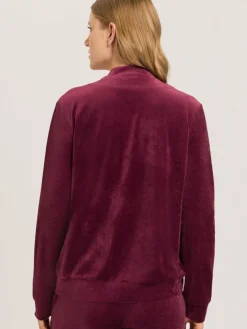 Hanro Sweatshirts & Sweatjacken<Damen Sweatjacke - Favourites bordeaux uni
