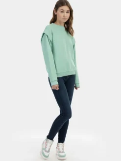 MyMo Sweatshirts & Sweatjacken<Damen Sweatpullover mint uni