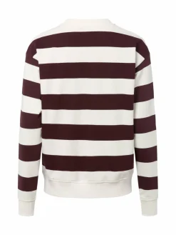 Marie Lund Sweatshirts & Sweatjacken<Damen Sweatshirt ecru aubergine gestreift