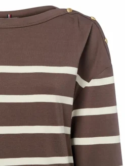 Tommy Hilfiger Sweatshirts & Sweatjacken<Damen Sweatshirt schoko ecru gestreift