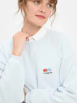 american vintage Sweatshirts & Sweatjacken<Damen Sweatshirt hellblau uni