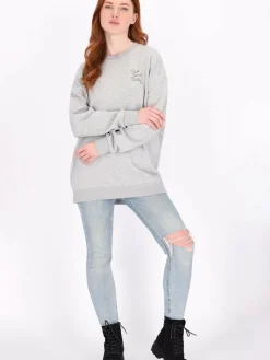 Dreimaster Sweatshirts & Sweatjacken<Damen Sweatshirt grau uni
