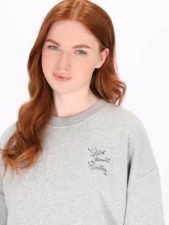 Dreimaster Sweatshirts & Sweatjacken<Damen Sweatshirt grau uni