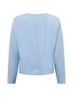 comma Sweatshirts & Sweatjacken<Damen Sweatshirt hellblau uni