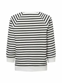 More & More Sweatshirts & Sweatjacken<Damen Sweatshirt weiß schwarz gestreift