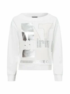 Monari Sweatshirts & Sweatjacken<Damen Sweatshirt ecru bedruckt