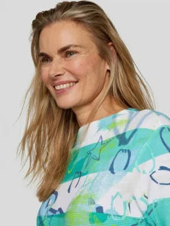 RABE Sweatshirts & Sweatjacken<Damen Sweatshirt grün gemustert