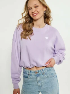 MyMo Sweatshirts & Sweatjacken<Damen Sweatshirt purple uni