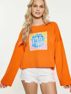 IZIA Sweatshirts & Sweatjacken<Damen Sweatshirt orange uni