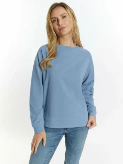 Usha Sweatshirts & Sweatjacken<Damen Sweatshirt blau uni