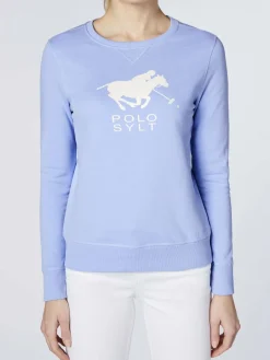 Polo Sylt Sweatshirts & Sweatjacken<Damen Sweatshirt hellblau bedruckt