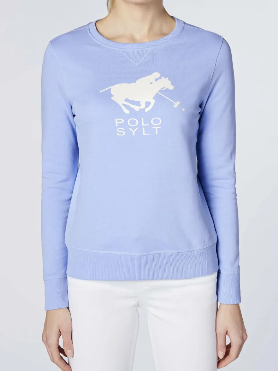 Polo Sylt Sweatshirts & Sweatjacken<Damen Sweatshirt hellblau bedruckt