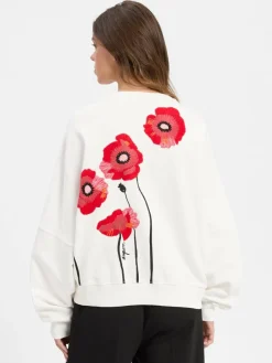 Drykorn Sweatshirts & Sweatjacken<Damen Sweatshirt - Astera ecru rot gemustert