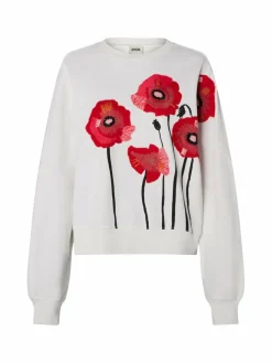 Drykorn Sweatshirts & Sweatjacken<Damen Sweatshirt - Astera ecru rot gemustert