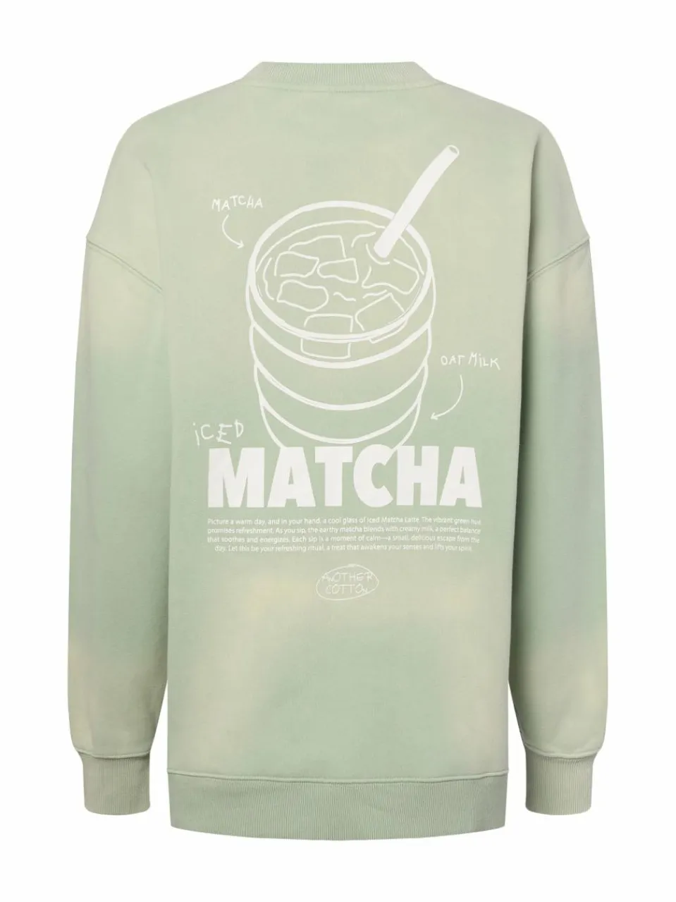 Another Cotton Lab Sweatshirts & Sweatjacken<Damen Sweatshirt - Matcha lind weiß bedruckt