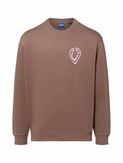 HUGO BLUE Sweatshirts & Sweatjacken<Damen Sweatshirt - Oversized Crew_B_3 braun rosa bedruckt