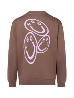 HUGO BLUE Sweatshirts & Sweatjacken<Damen Sweatshirt - Oversized Crew_B_3 braun rosa bedruckt