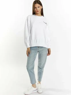 MyMo Sweatshirts & Sweatjacken<Damen Sweatshirt mit Applikation ecru bedruckt