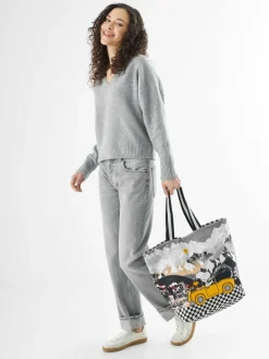 Codello Taschen & Rucksäcke<Damen Tasche grau bedruckt