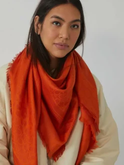 Codello Schals & Tücher<Damen Tücher - "HAPPY FOLK" orange bedruckt