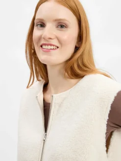 Marie Lund Collection Jacken & Westen<Damen Teddyfell-Weste ecru uni