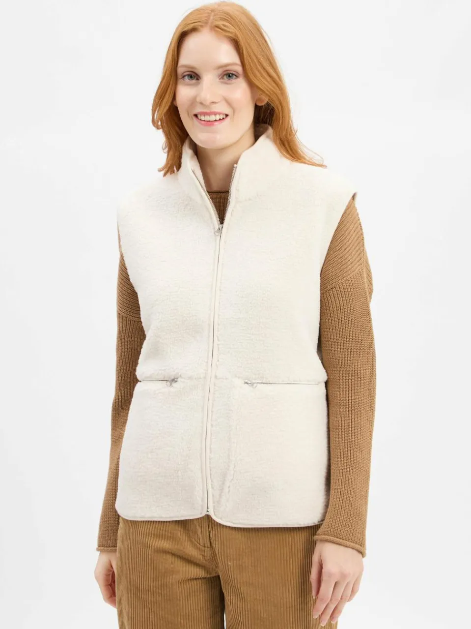 Damen Marie Lund Jacken & Westen>Damen Teddyfell-Weste