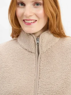 Marie Lund Jacken & Westen<Damen Teddyfell-Weste kitt uni