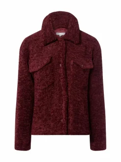 Marie Lund Jacken & Westen<Damen Teddyjacke bordeaux uni